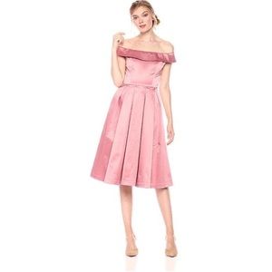 Paris Sunday Pink M Bardot Fit and Flare Dress